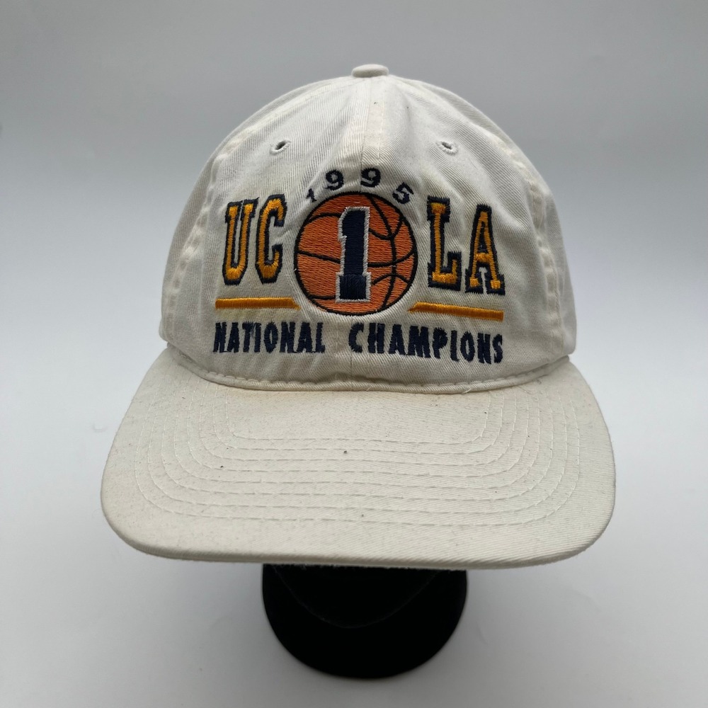 Vintage 1995 UCLA National Champions Otto Cap White Basketball Snapback Hat - OS